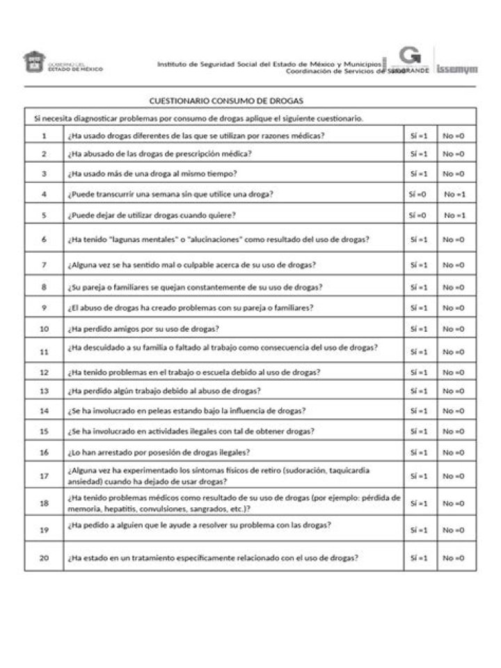 Test Psicológico para Detectar Consumo de Drogas – PDF Confidencial