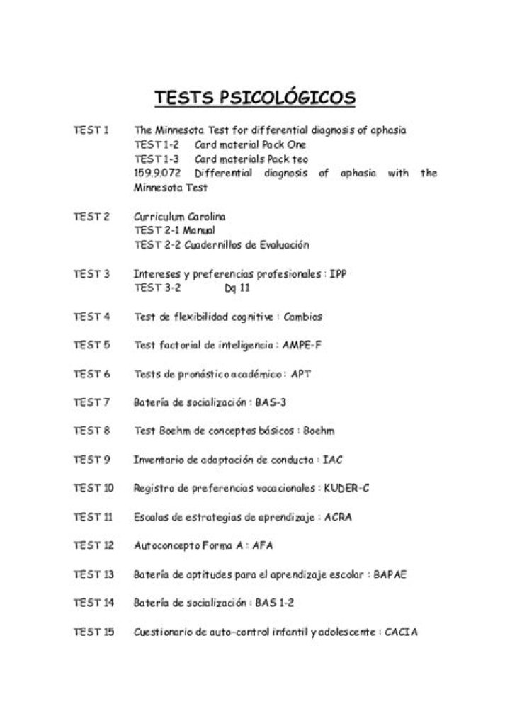 Test Psicológicos para Adolescentes: PDF Confiables y Validados
