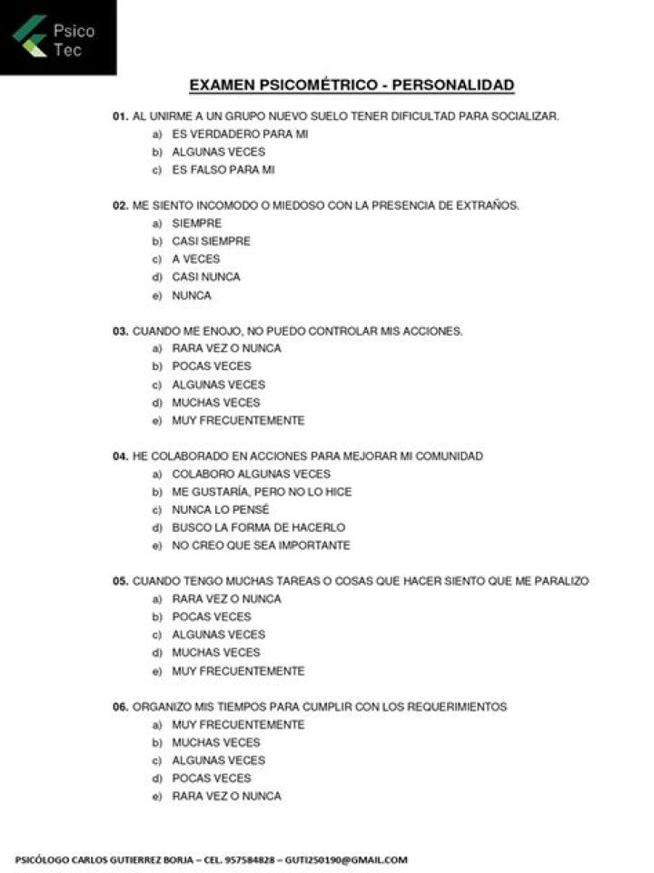 Test Psicométricos Laborales Gratis PDF: Evalúa tus Competencias Rápidamente