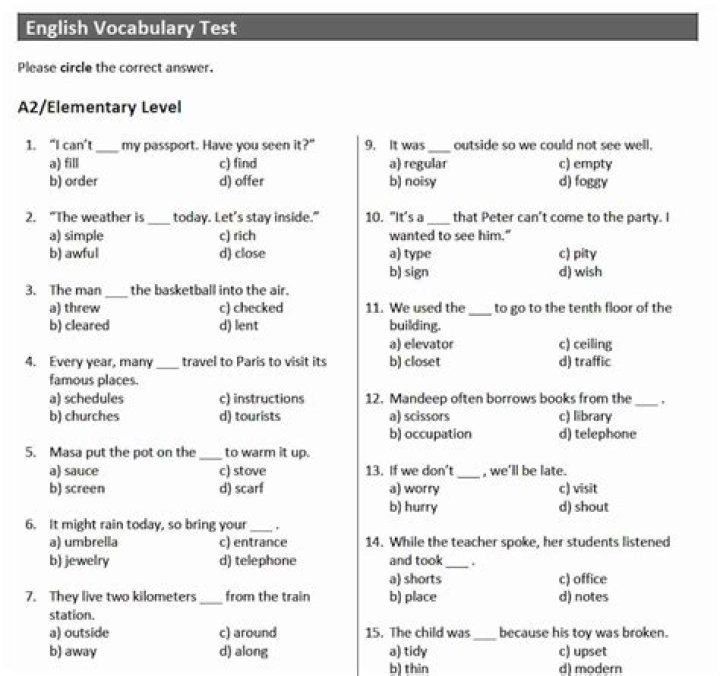 Test Your English Vocabulary in Use Elementary with Answers PDF