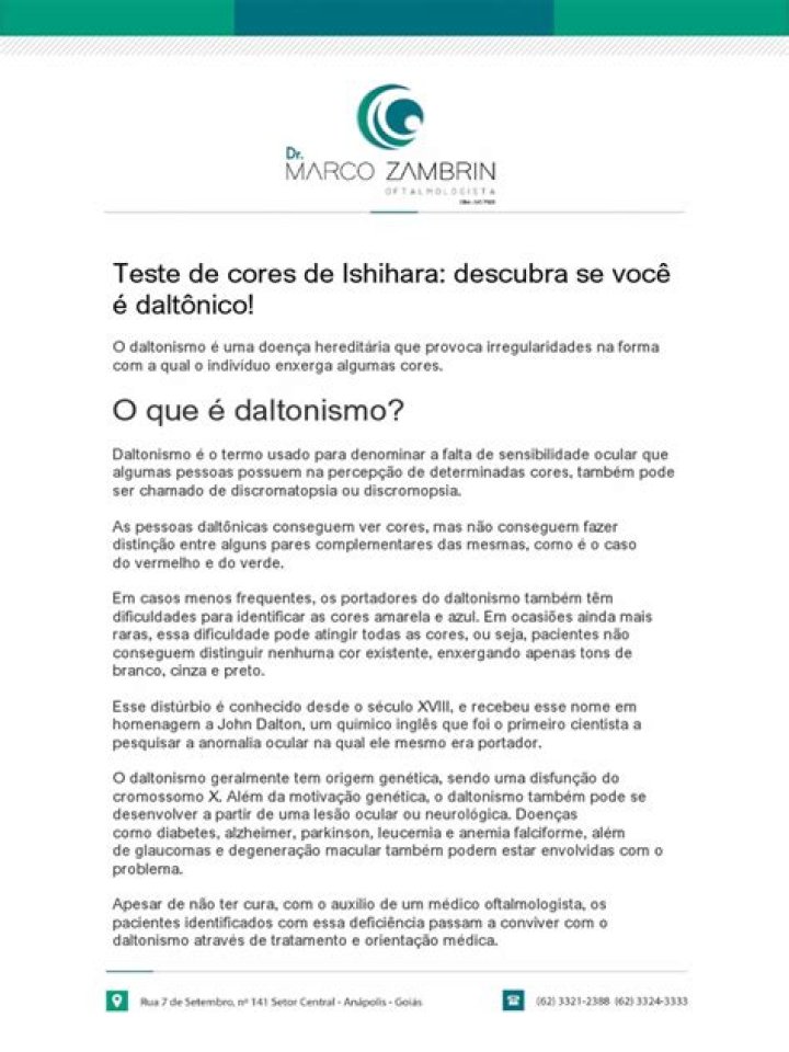 Teste de Ishihara PDF: Diagnóstico Rápido de Deficiências de Visão Colorida
