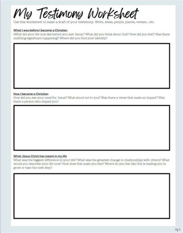 Download Free Testimony Worksheet PDF for Powerful Feedback