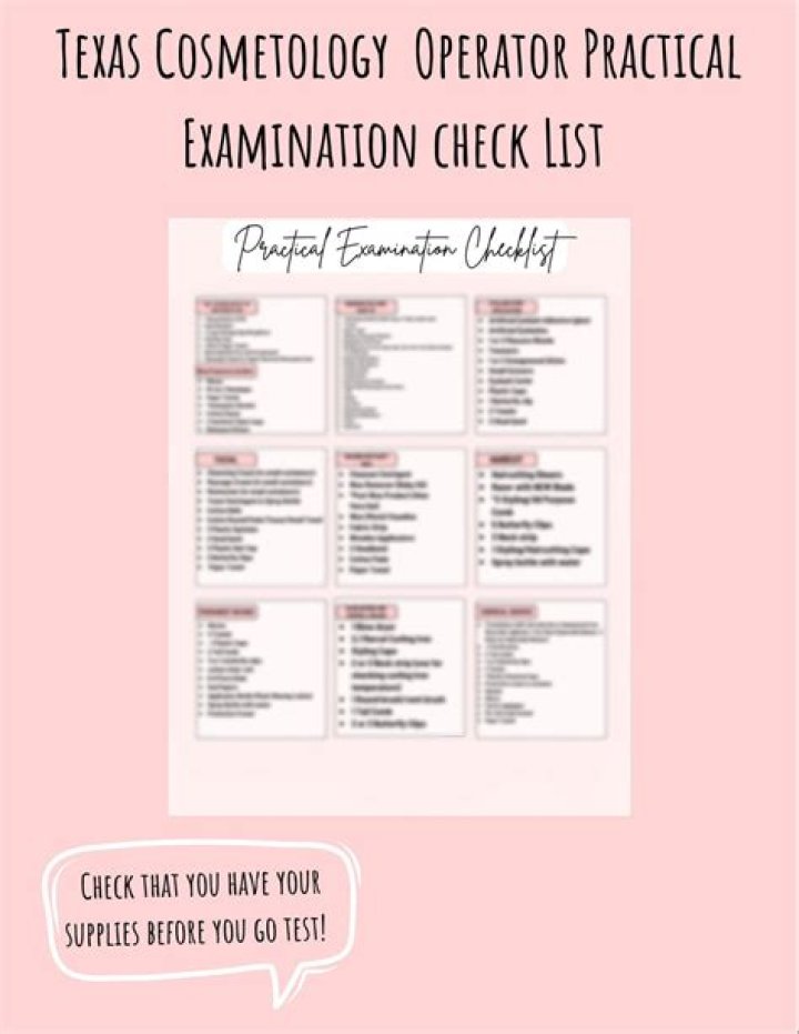 Texas Cosmetology Practical Exam Kit List PDF – Complete Supplies & Checklist