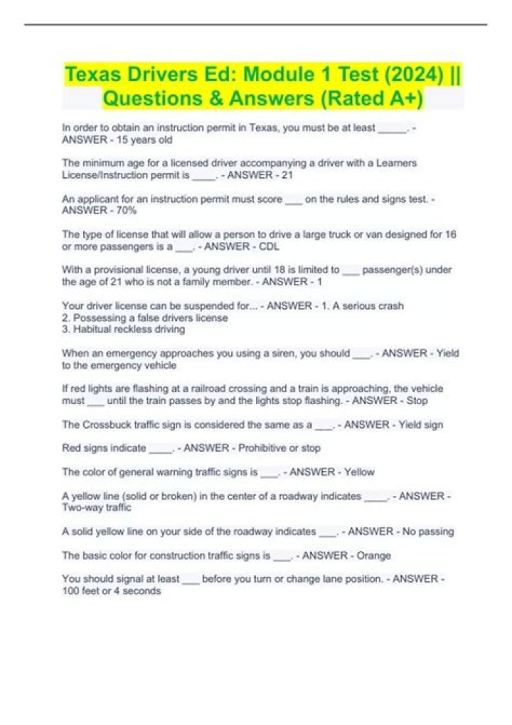 Texas Driver License Test PDF: Free Study Guide & Practice Tests