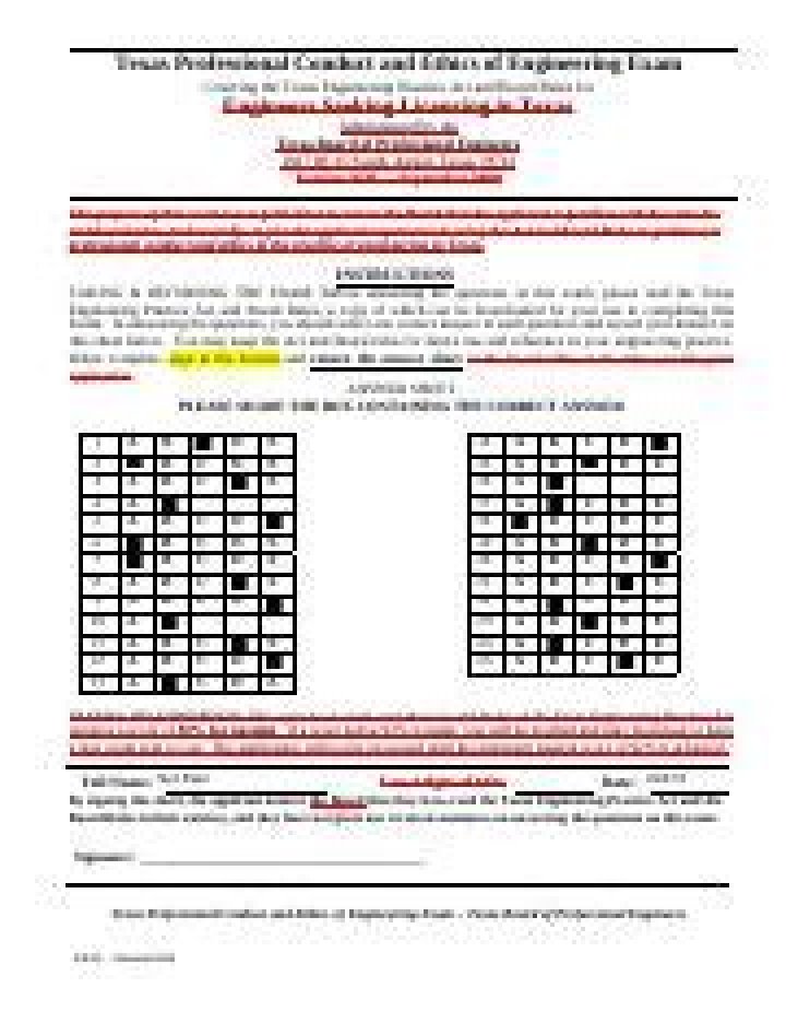Texas PE Ethics Exam Answers PDF – Complete Study Guide