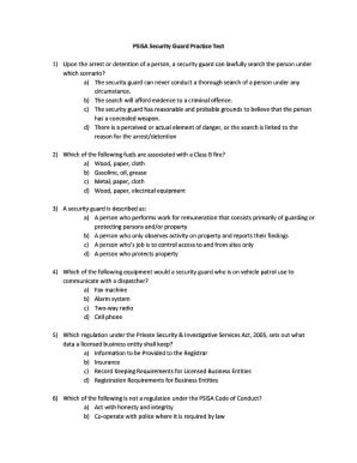 Texas Security Guard Test Questions & Answers PDF – Crack the Exam