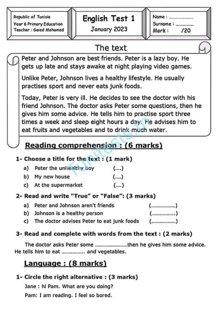Texte Anglais avec Questions PDF 3ème Edition – Télécharger Gratuit