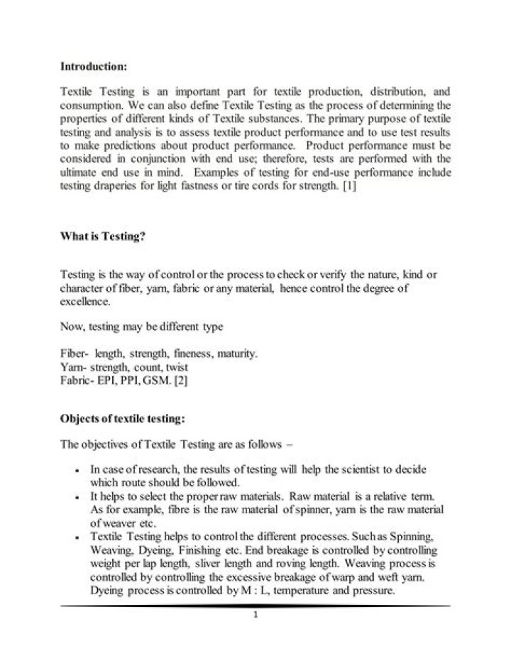 Comprehensive Textile Testing and Analysis PDF Guide