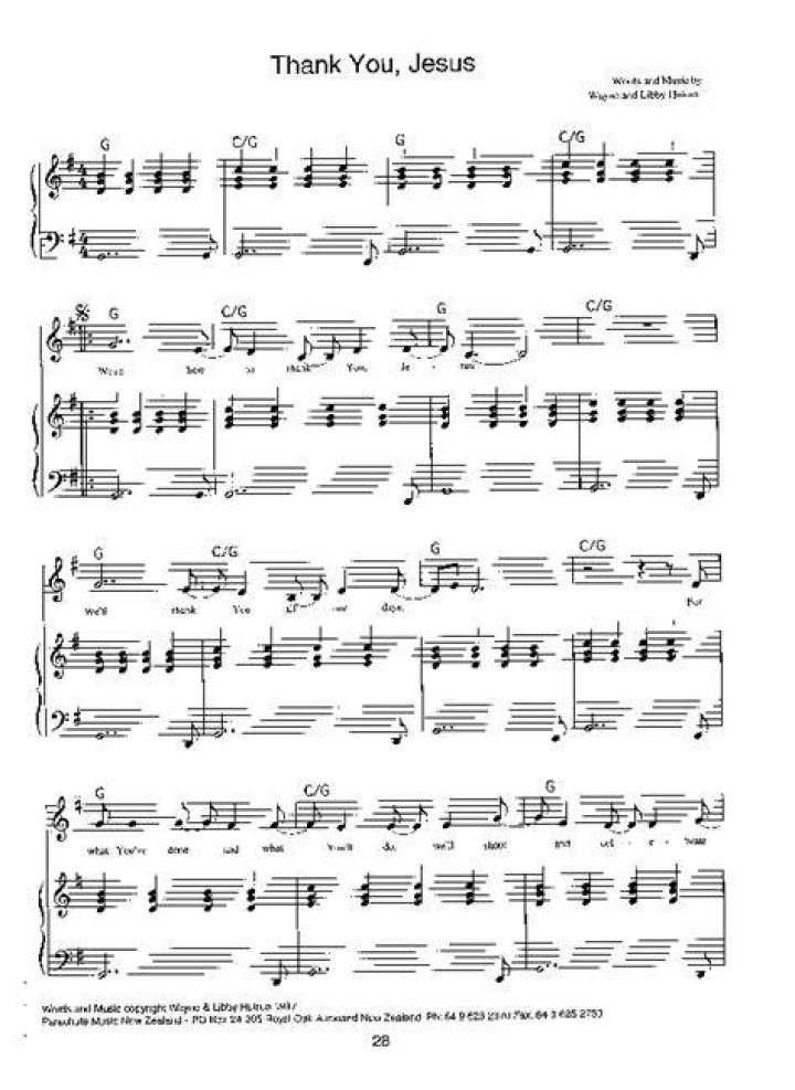 Download Free Thank You Jesus Sheet Music PDF