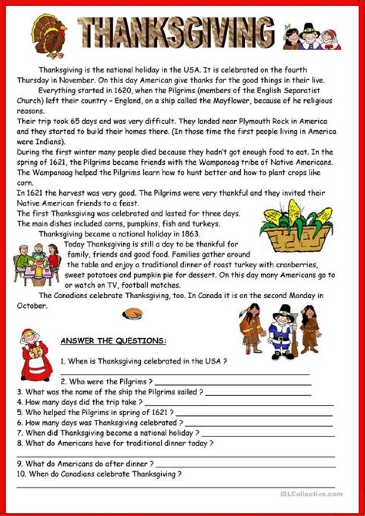 Free Thanksgiving Day Worksheets PDF for Kids & Teachers
