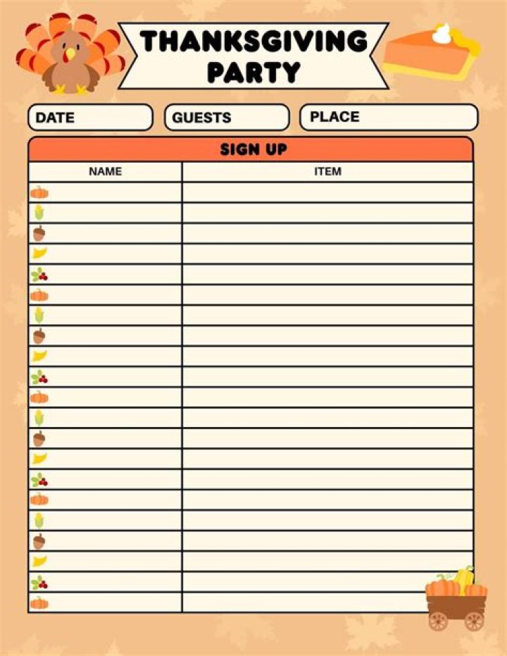Free Thanksgiving Sign-Up Sheet PDF for Your Event