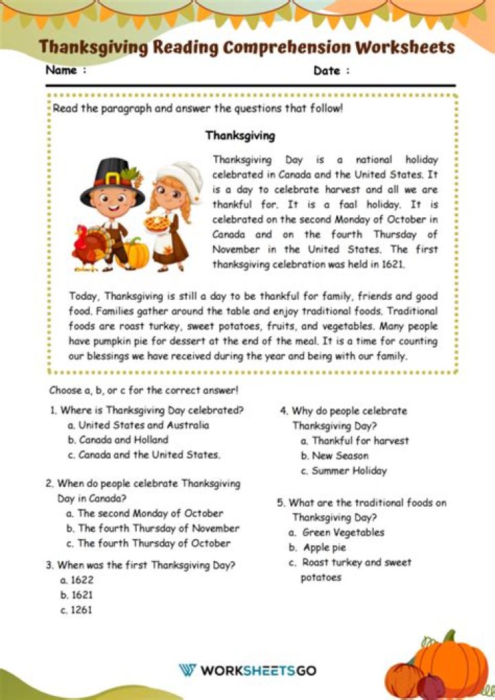 Thanksgiving Worksheet PDF: Fun Activity Pack for Kids