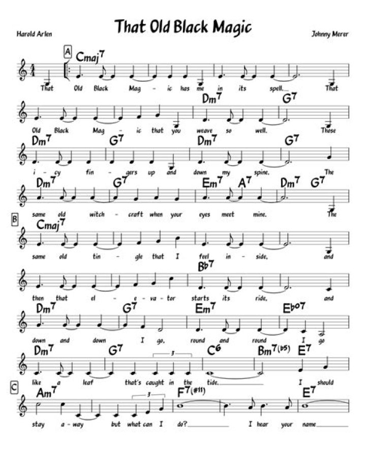 Discover That Old Black Magic Sheet Music PDF – Rare Spellbook Scores
