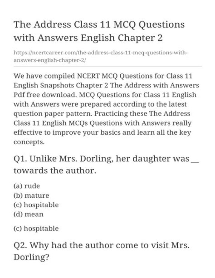 The Address Question and Answers PDF: Expert Guide