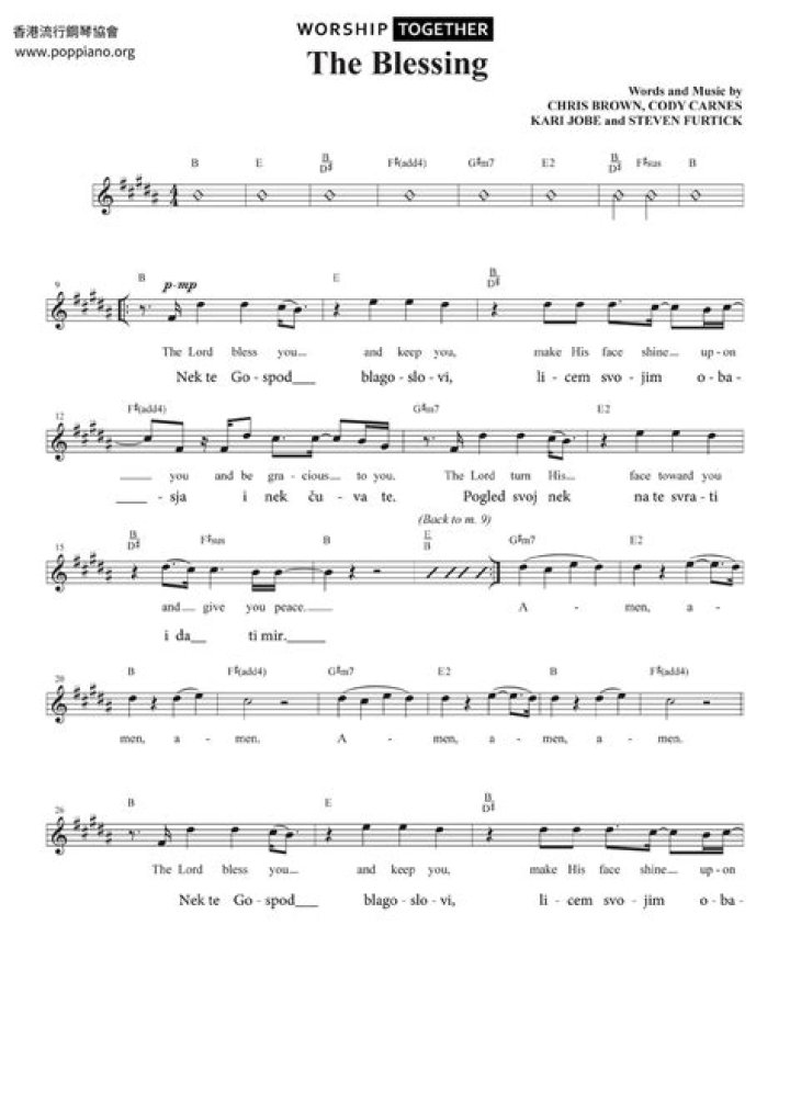 Free Blessing Sheet Music PDF – Instant Download Now