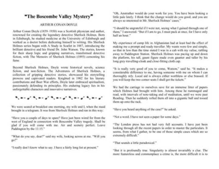 The Boscombe Valley Mystery: Questions & Answers PDF