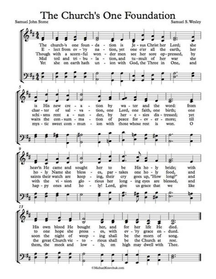 The Church's One Foundation Sheet Music PDF – Free Download
