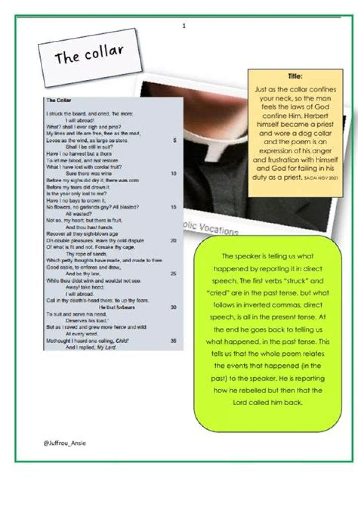 The Collar Poem: Questions & Answers PDF – Expert Insights
