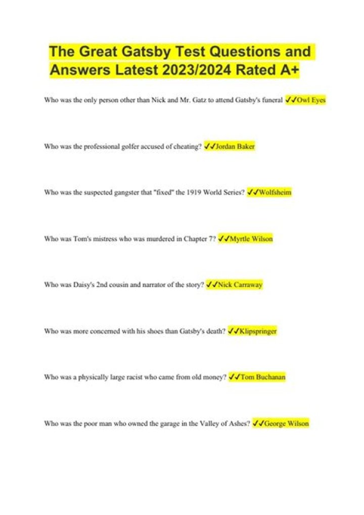 The Great Gatsby Movie Questions and Answers PDF: Essential Insights