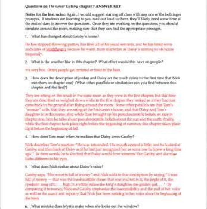 The Great Gatsby: Essential Questions & Answers PDF Guide