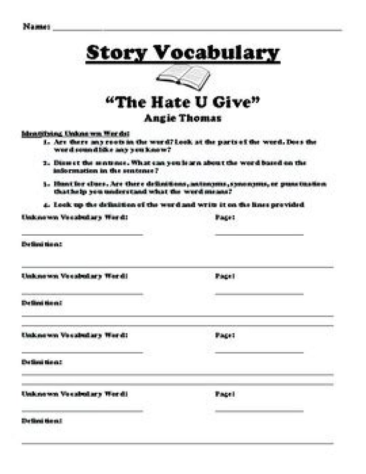The Hate U Give Worksheets PDF: Critical Race Discussion Resources