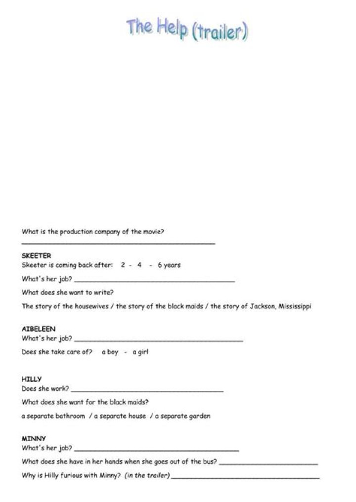 The Help Movie Questions PDF: Full Guide & Answers