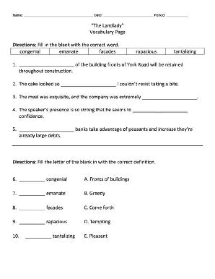 The Landlady Questions and Answers PDF: Step-by-Step Guide