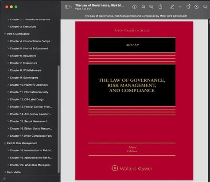 The Law of Governance: Risk Management and Compliance PDF Guide