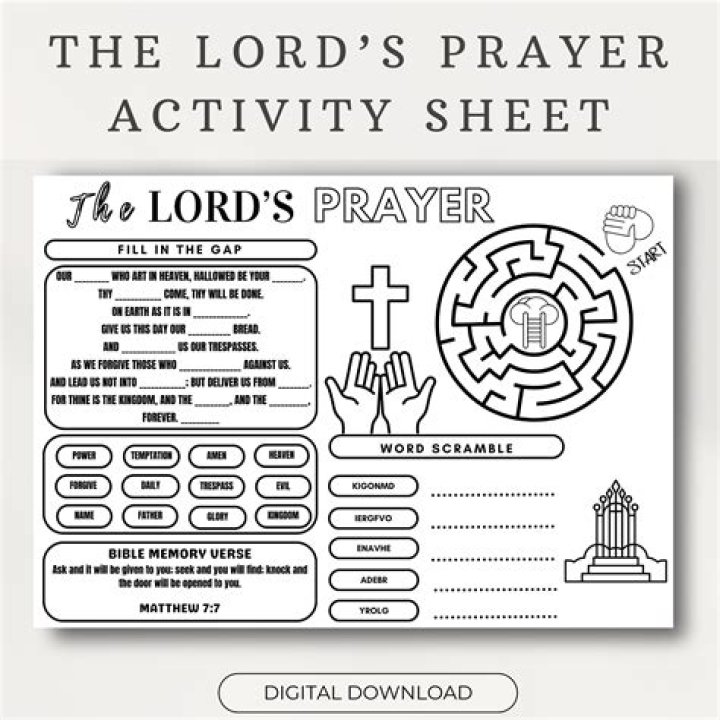The Lord's Prayer Activity Sheets PDF – Printable Devotion Resources
