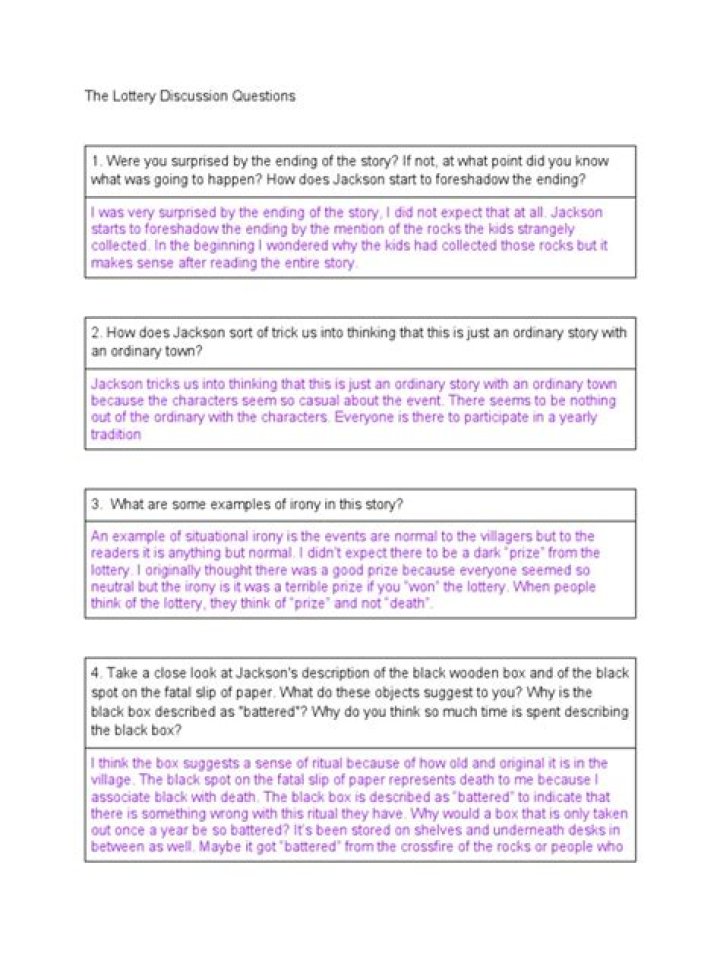 Lottery Discussion Questions & Answers PDF: Expert Insights & Common Queries