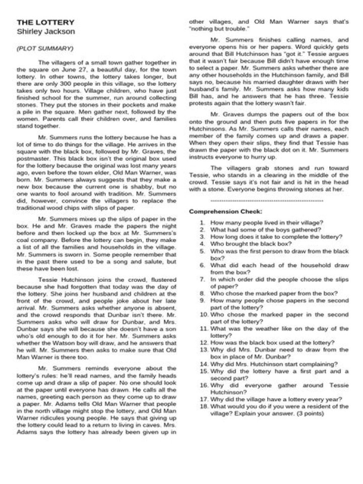 Lottery PDF with Questions – Free Download & Answering Guide