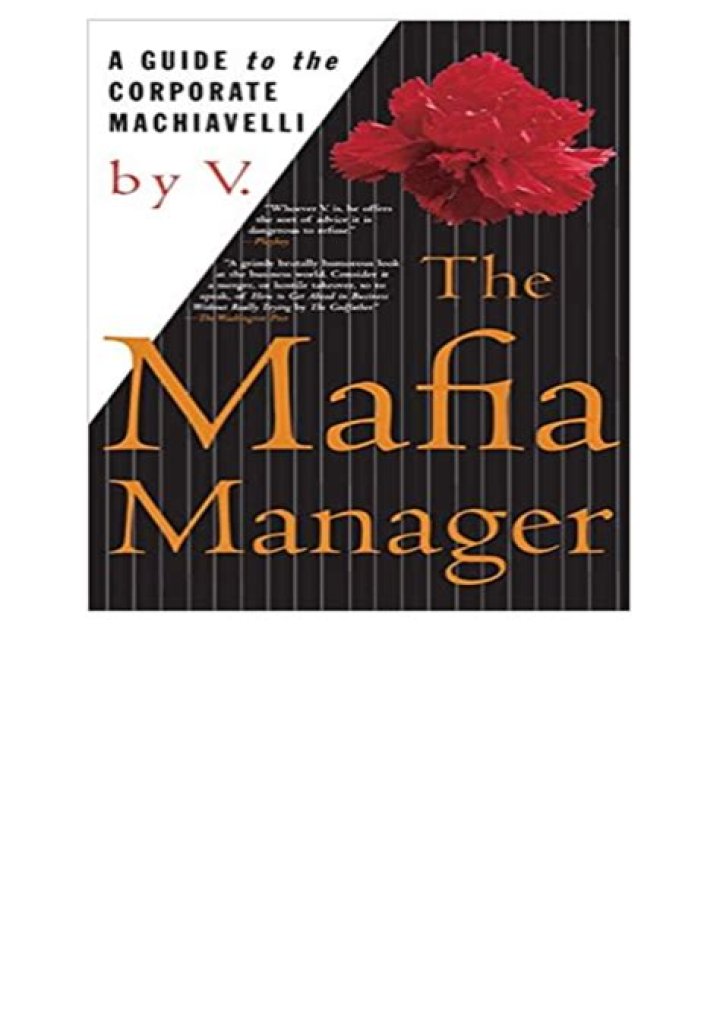 The Mafia Manager: Mastering Corporate Machiavelli in This PDF Guide