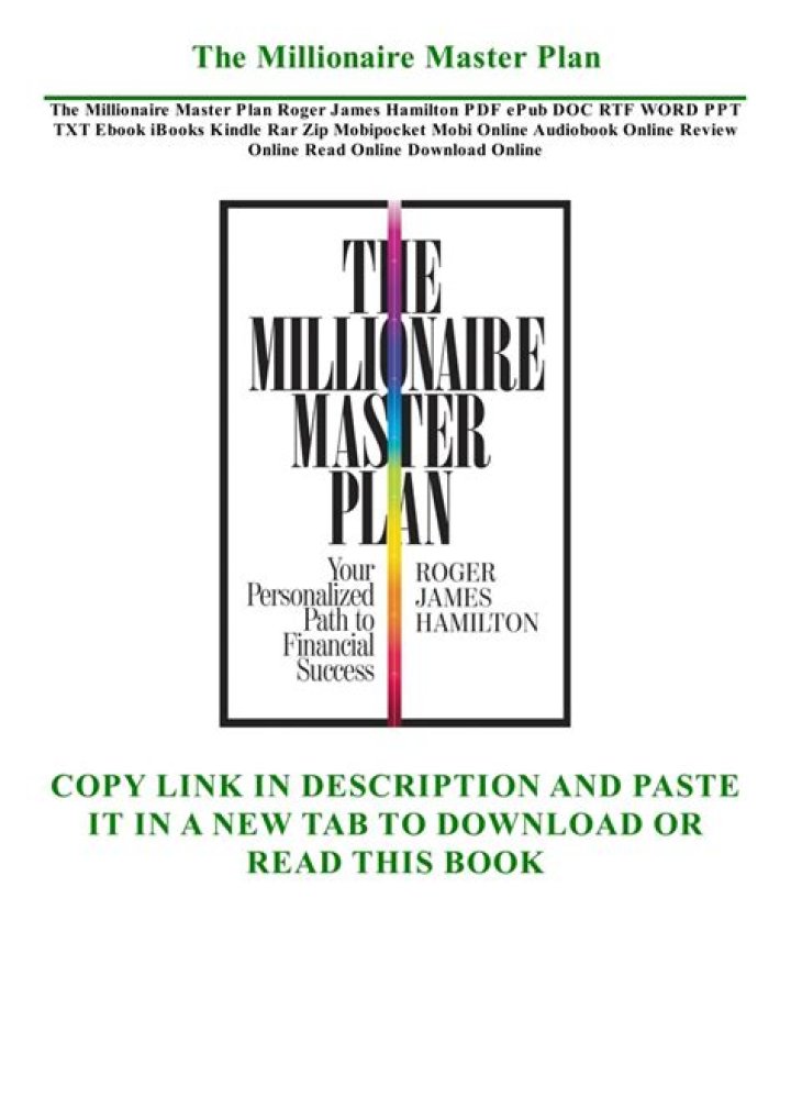 The Millionaire Master Plan: Free PDF Download for Financial Success
