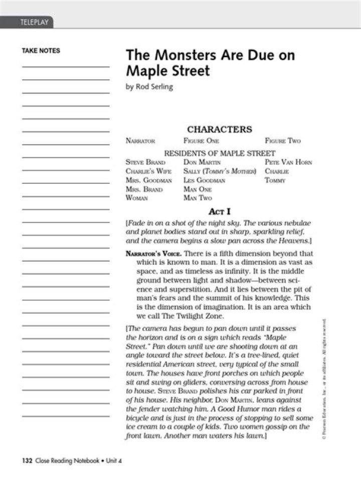 The Monsters Are Due on Maple Street Test PDF: Full Study Guide