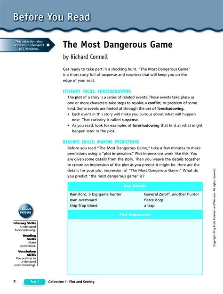 The Most Dangerous Game PDF with Critical Questions & Answers