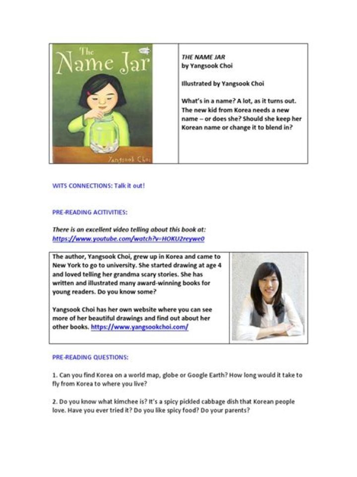 The Name Jar Lesson Plan PDF: Engaging Activity for Students