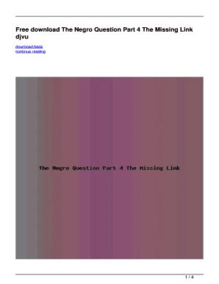The Negro Question Part 4: Critical Analysis of Racial Inequality PDF