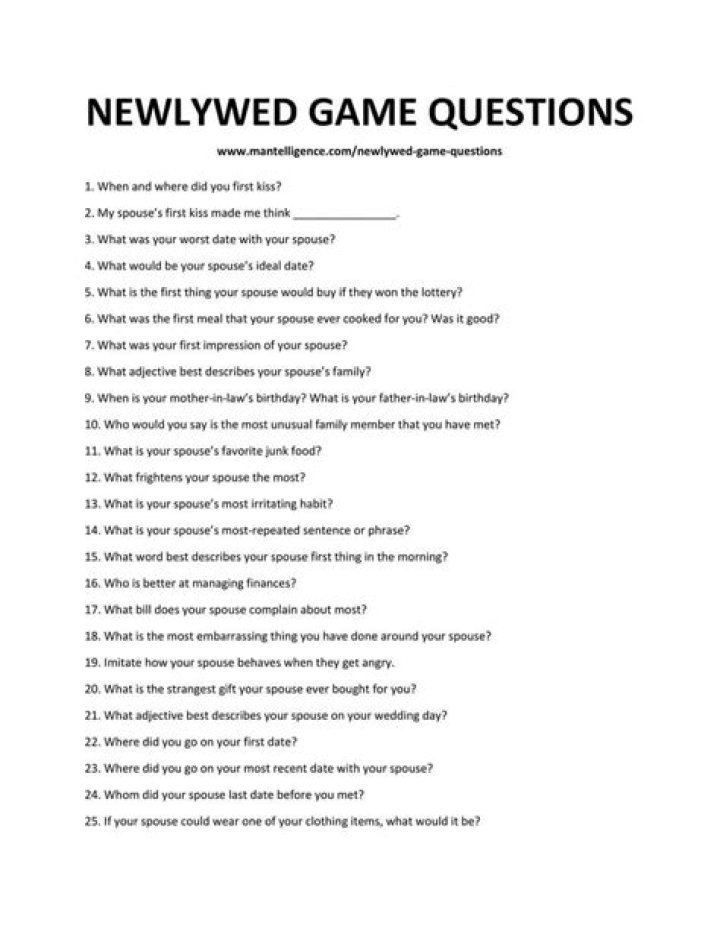 The Newlywed Game Questions PDF: Perfect Wedding Trivia for Couples