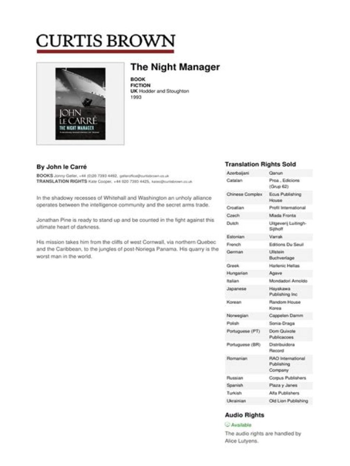 The Night Manager PDF: Full Audiobook & Official Script