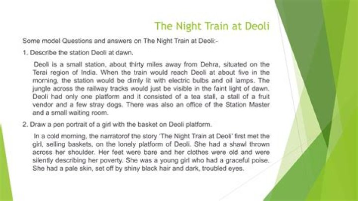 The Night Train at Deoli: Full Answer & PDF Questions & Answers