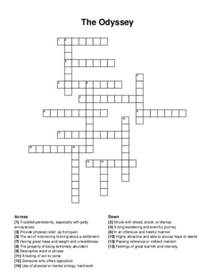 The Odyssey Crossword Puzzle Answers PDF – Solve & Print