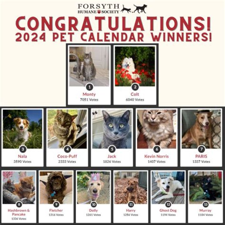 Paw Print Calendar Contest Winners List PDF Free Download