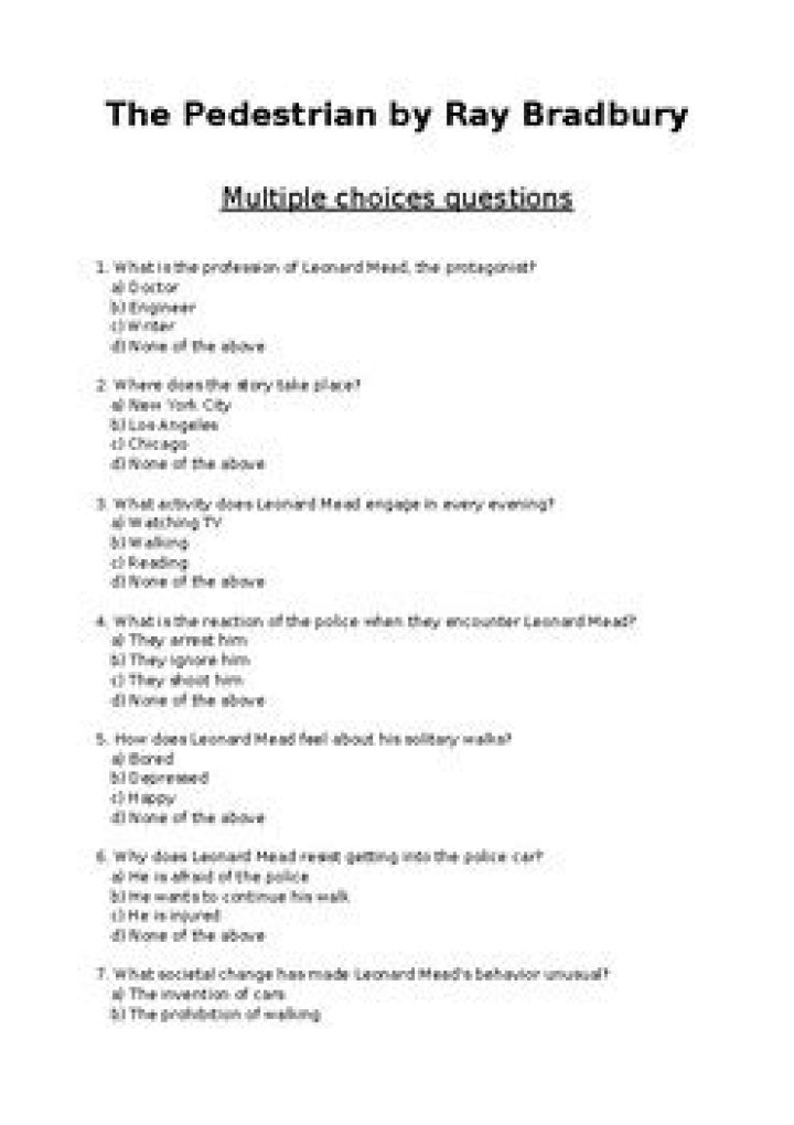The Pedestrian Questions & Answers PDF: Expert Guide