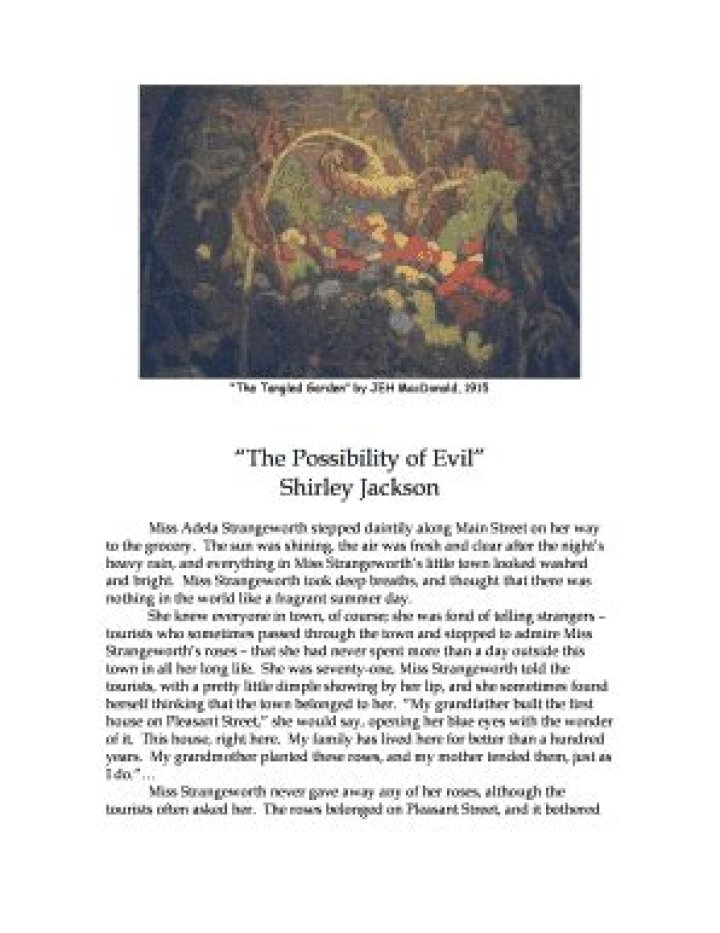 Exploring The Possibility of Evil: Worksheet & Worksheet PDF
