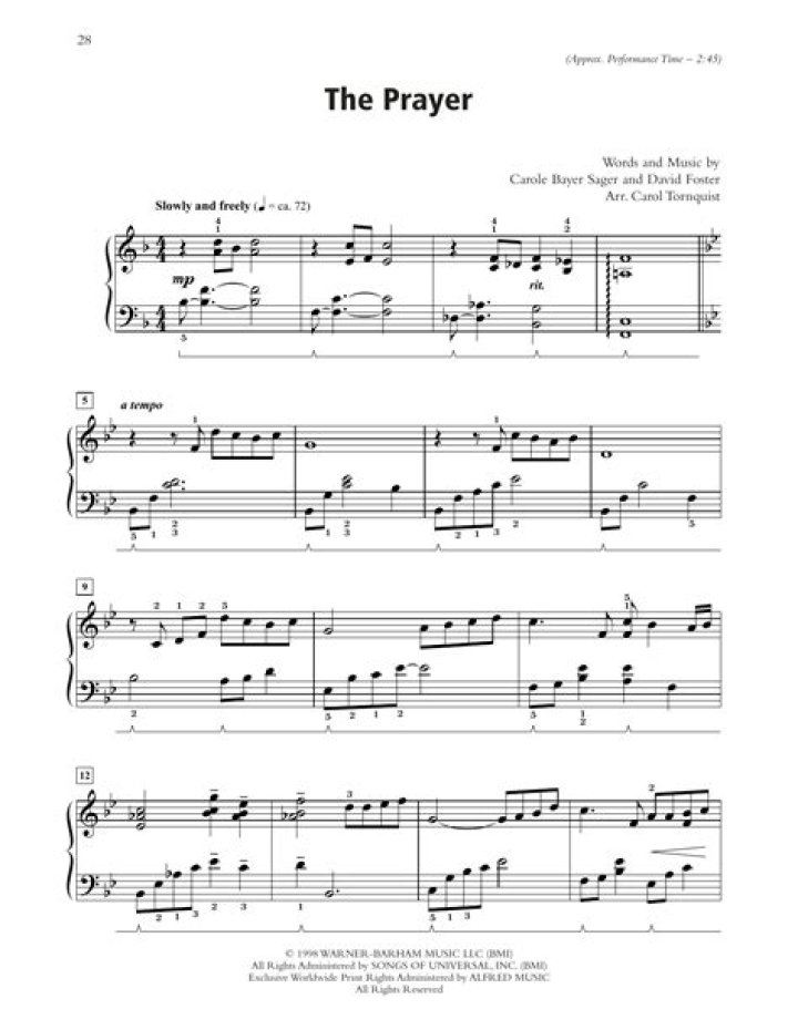 Free Prayer Sheet Music PDF – Instant Download