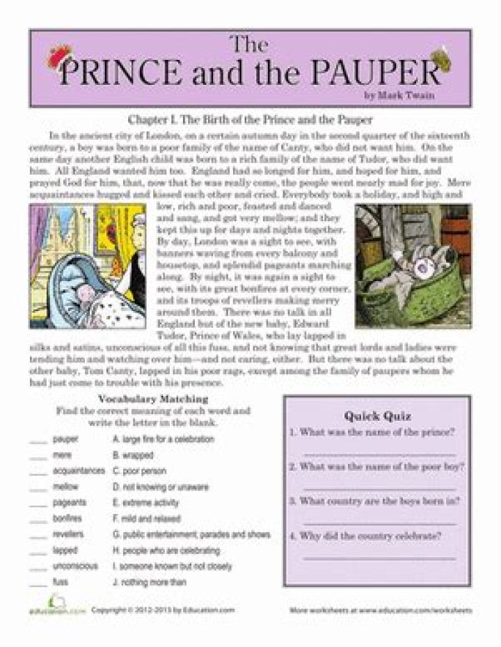 The Prince and the Pauper: Questions & Answers PDF Guide