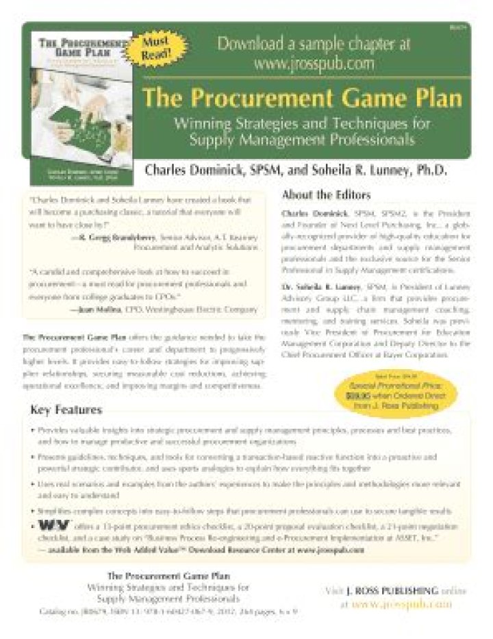 Mastering The Procurement Game Plan PDF: Essential Strategy Guide