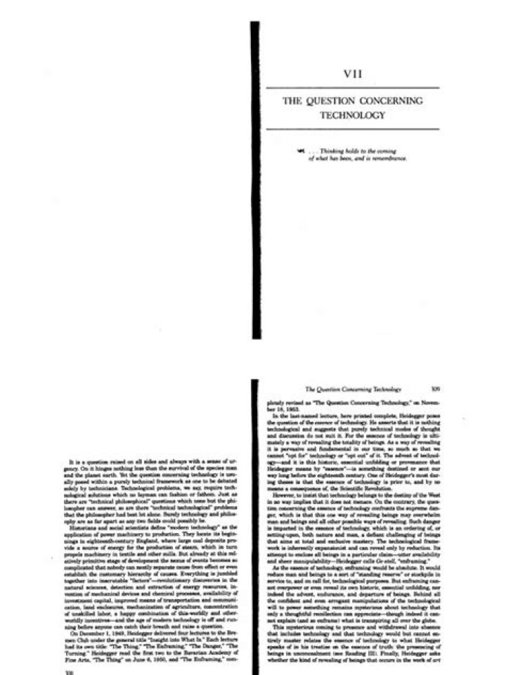 The Question Concerning Technology by Heidegger: A Critical PDF Analysis