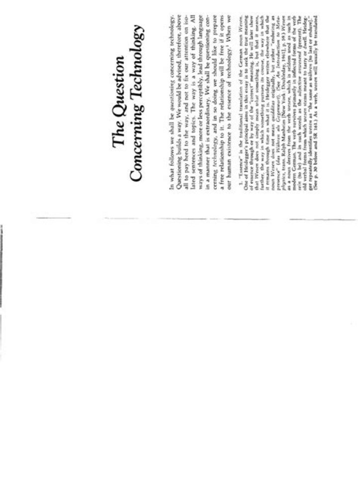 The Question Concerning Technology PDF: What You Need to Know