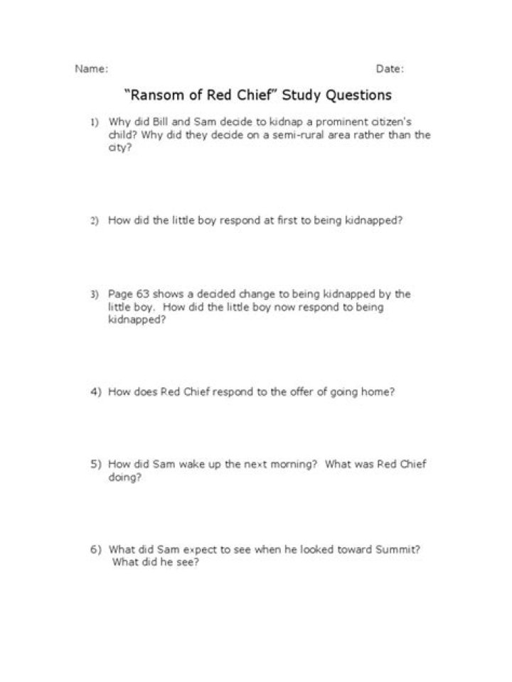 The Ransom of Red Chief: Questions and Answers PDF
